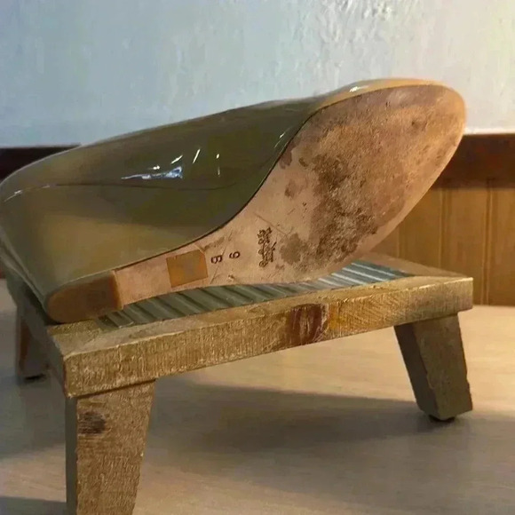 Coach Roni Wedge Patent Leather Tan Heels - Picture 8 of 9